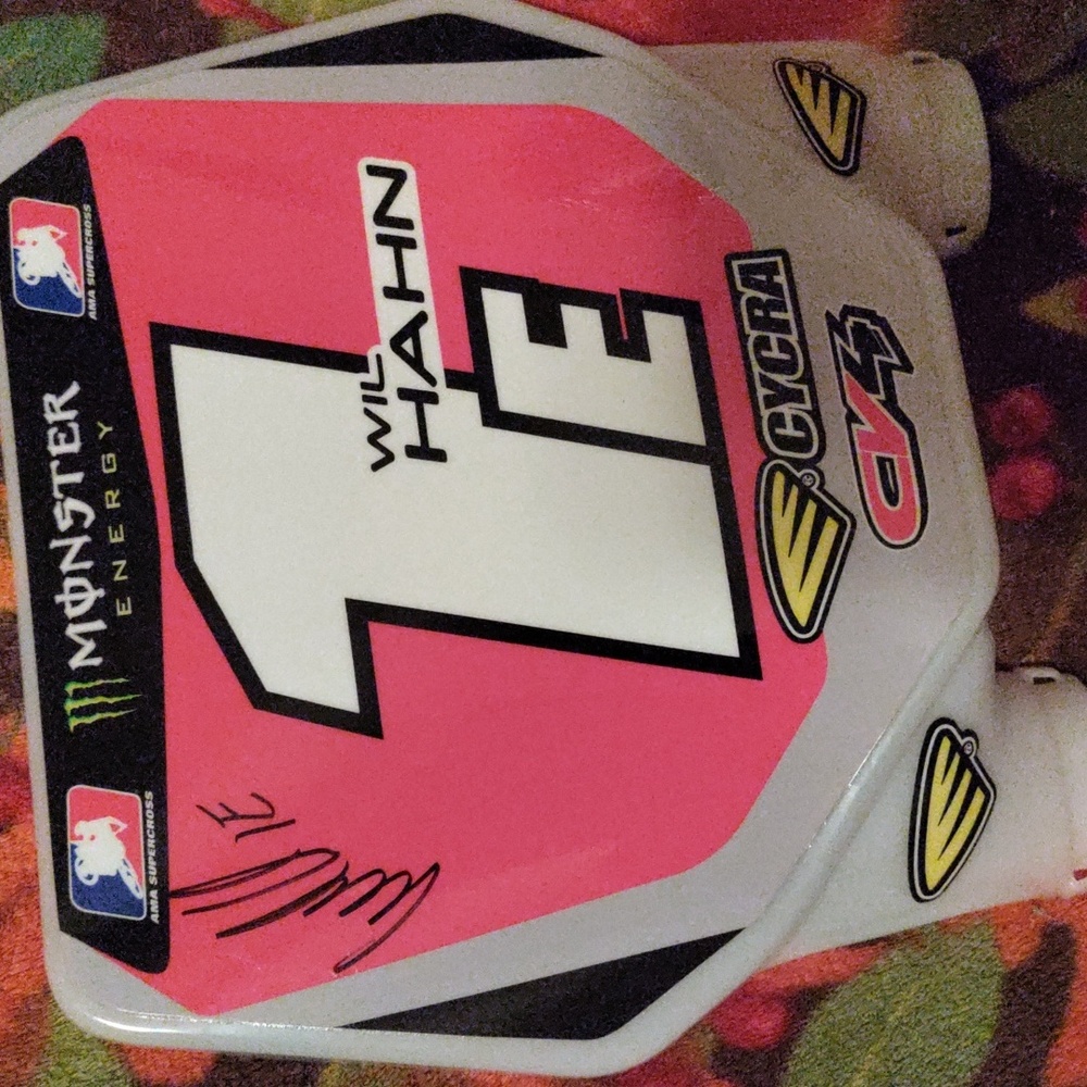 🏍️Autograph WIL HAHN  Motorcross #Plate - Picture 3 of 9